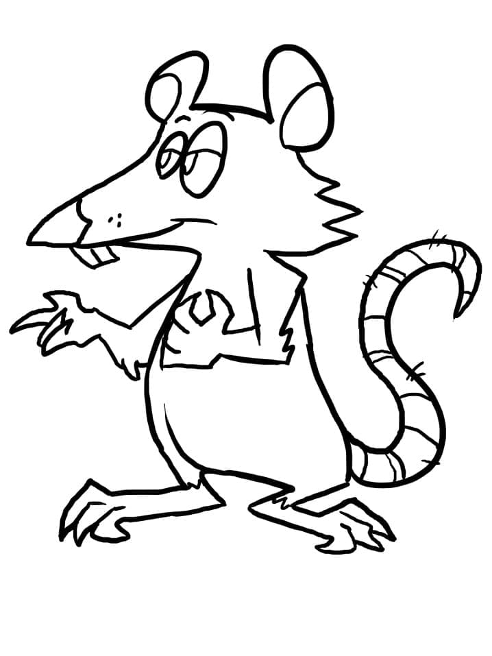Coloriage Rat de Dessin Animé