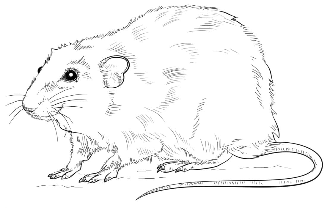 Coloriage Rat Normal