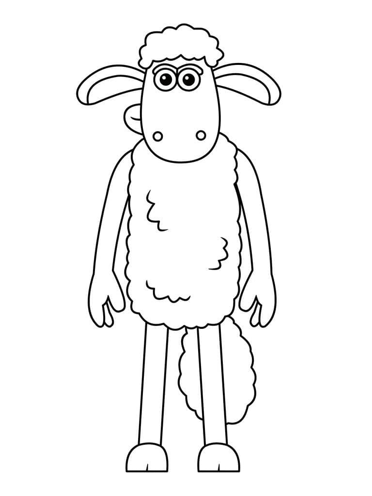 Coloriage Shaun le Mouton Souriant