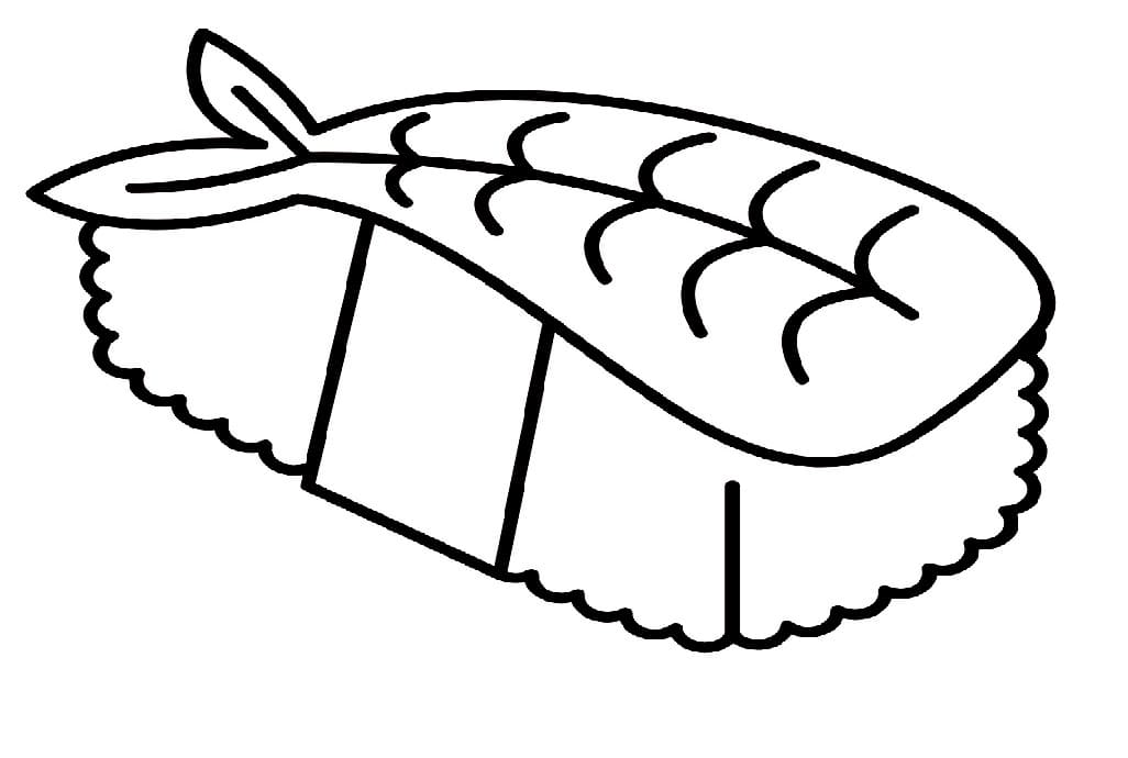 Sushi aux Crevettes coloring page