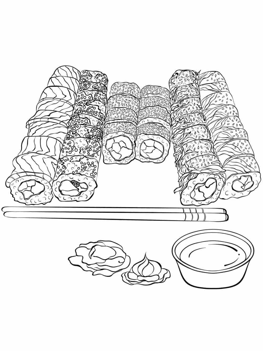 Coloriage Sushi Pour les Enfants