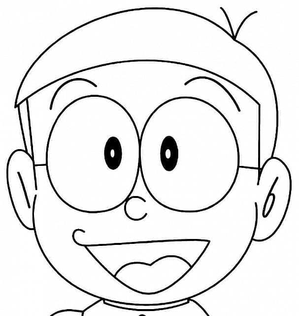 Coloriage Visage de Nobita