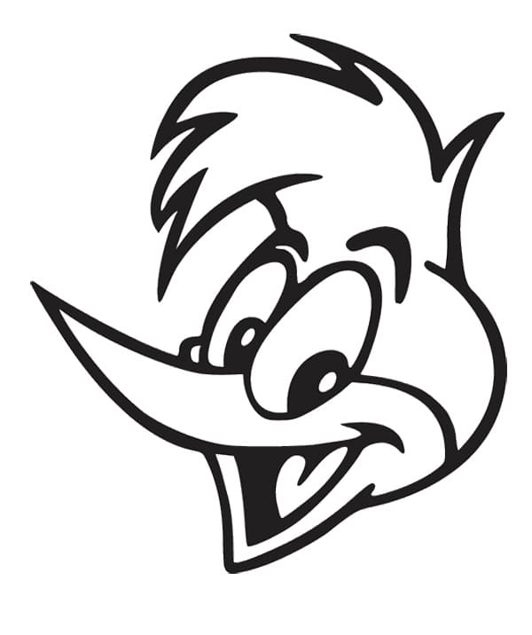 Visage de Woody Woodpecker coloring page