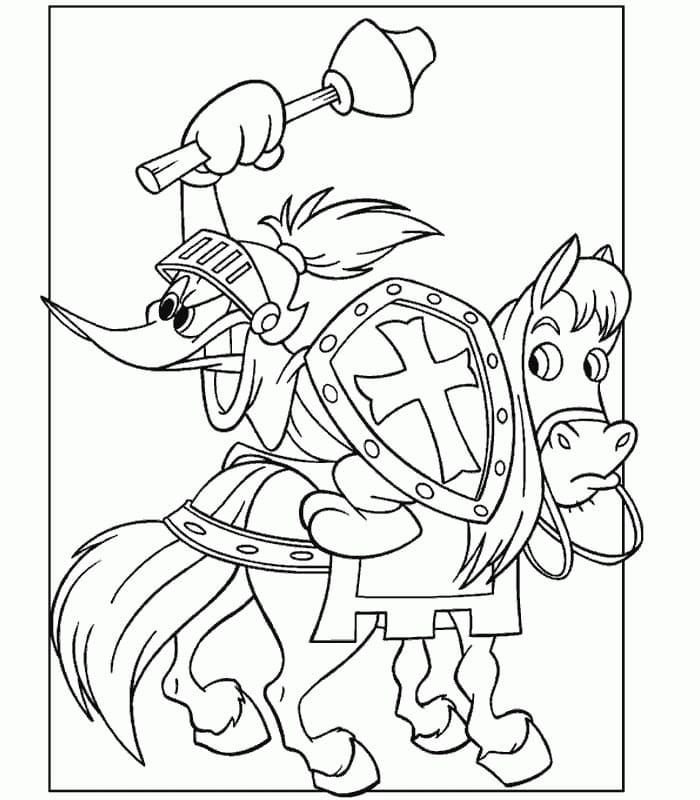 Woody Woodpecker à Cheval coloring page