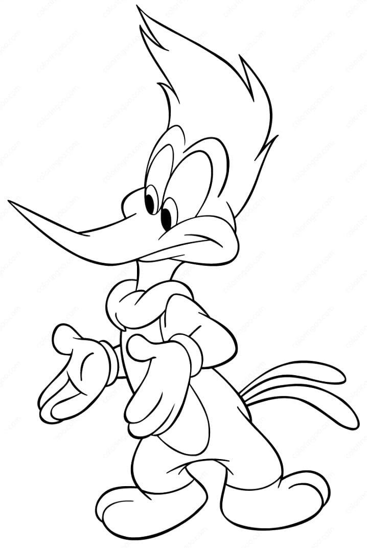 Coloriage Woody Woodpecker Confus