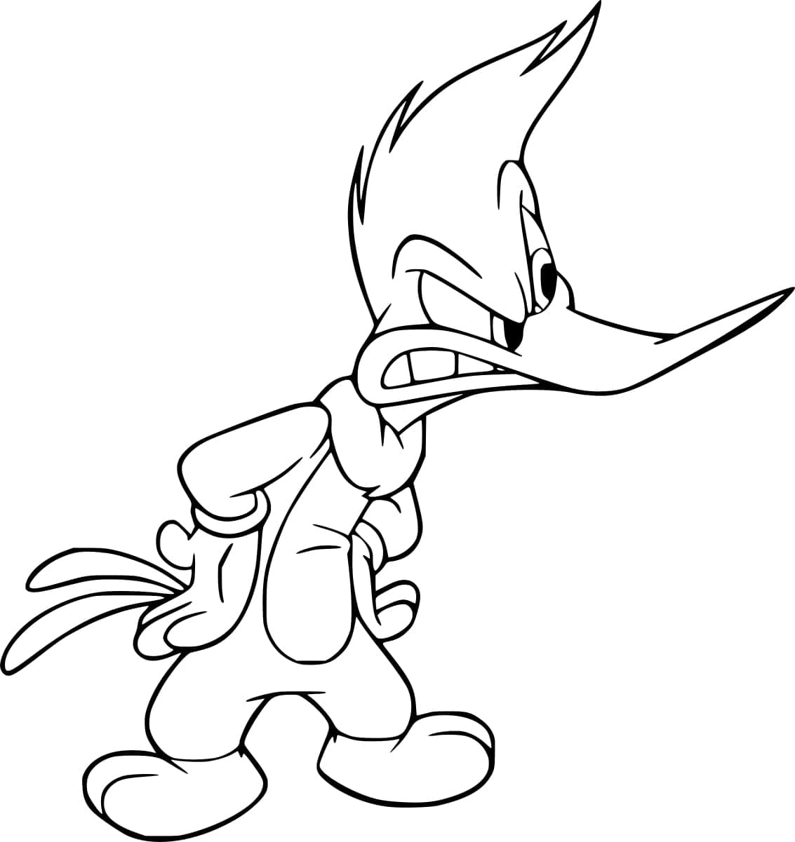 Woody Woodpecker en Colère coloring page