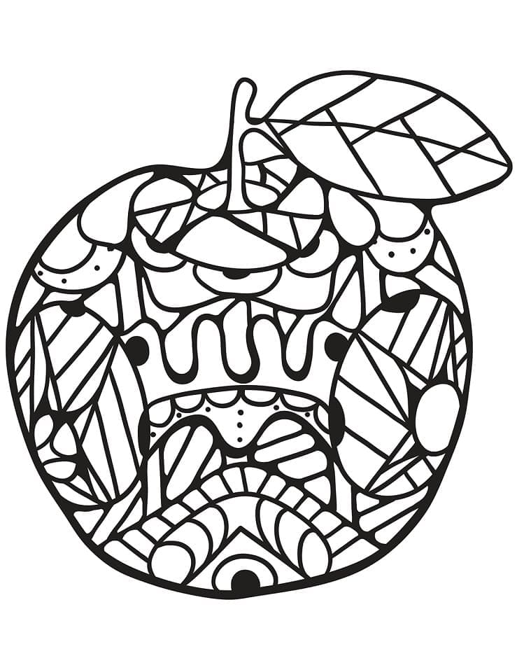 Coloriage Zentangle Pomme