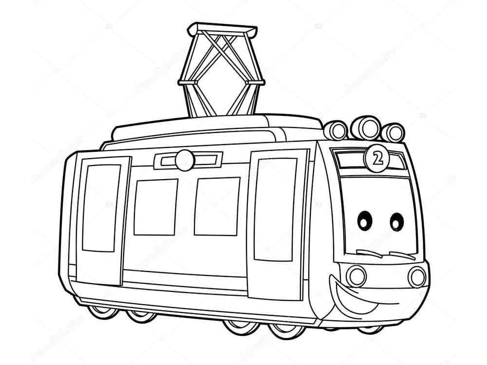 Adorable Tramway coloring page