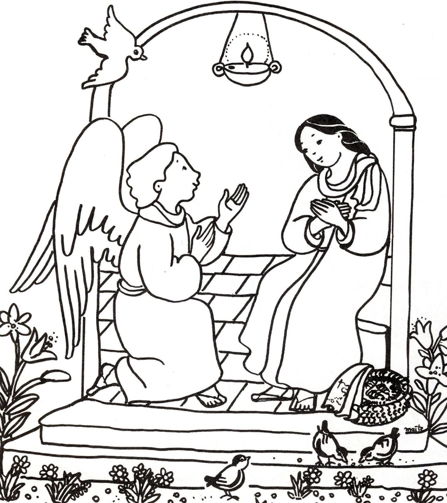 Annonciation 3 coloring page