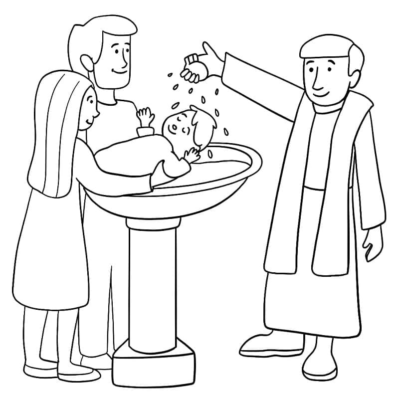 Coloriage Baptême Catholique