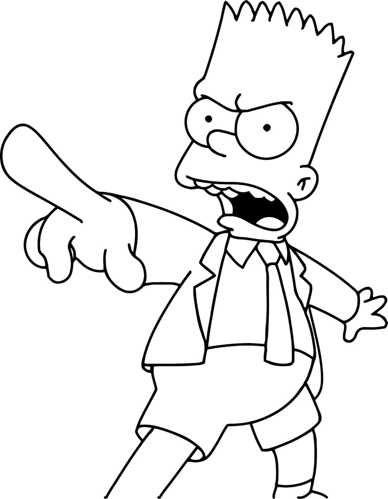 Bart Simpson en Colère coloring page