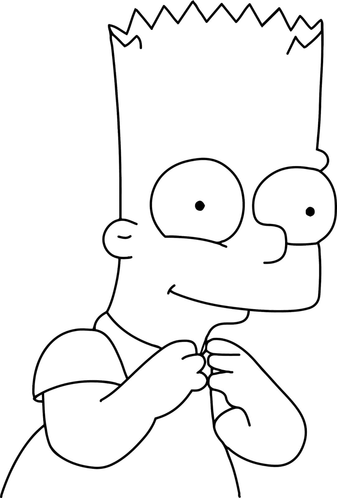 Coloriage Bart Simpson Souriant