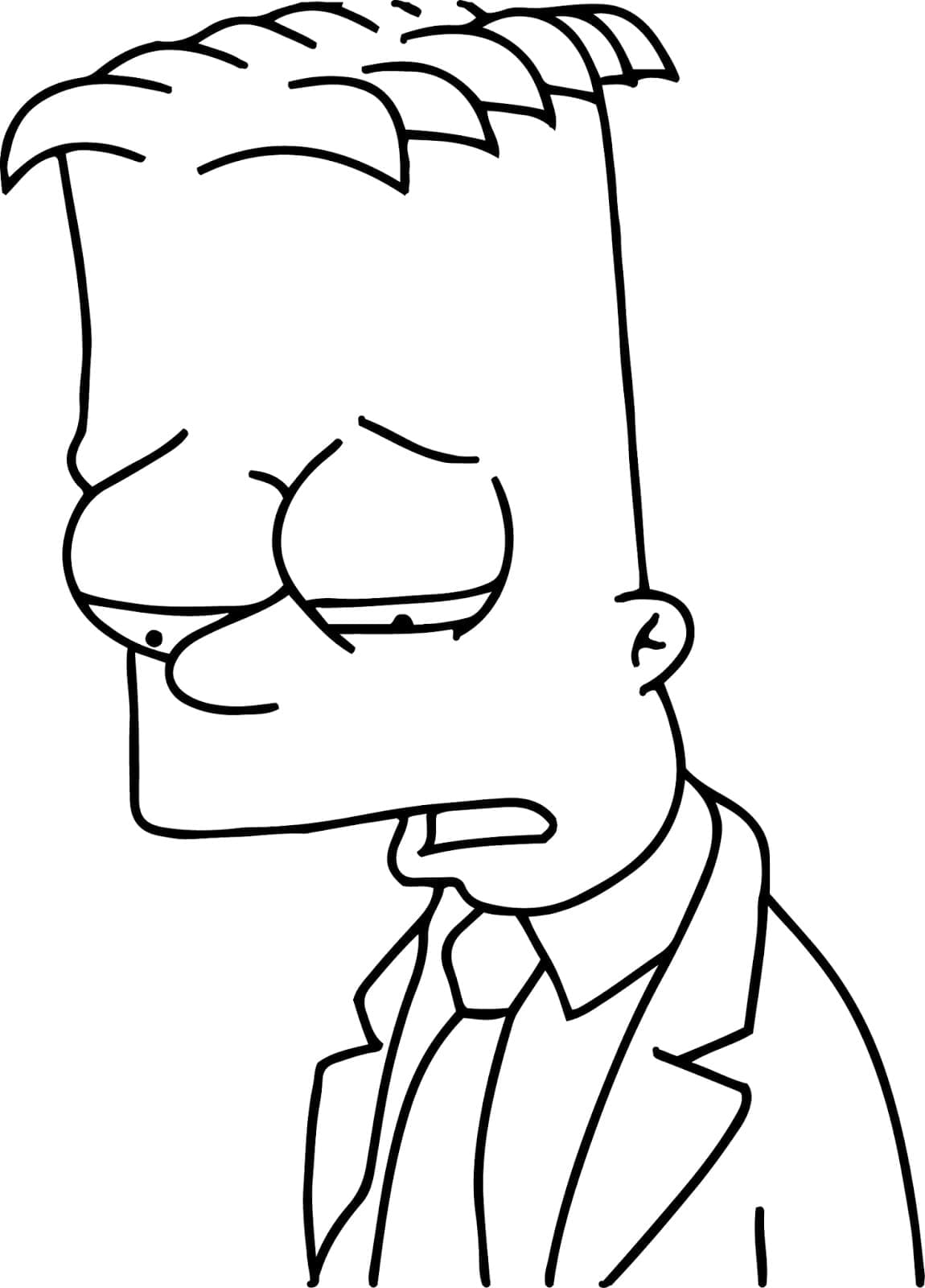 Coloriage Bart Simpson Triste