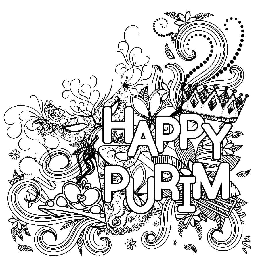 Célébration de Fête de Pourim coloring page