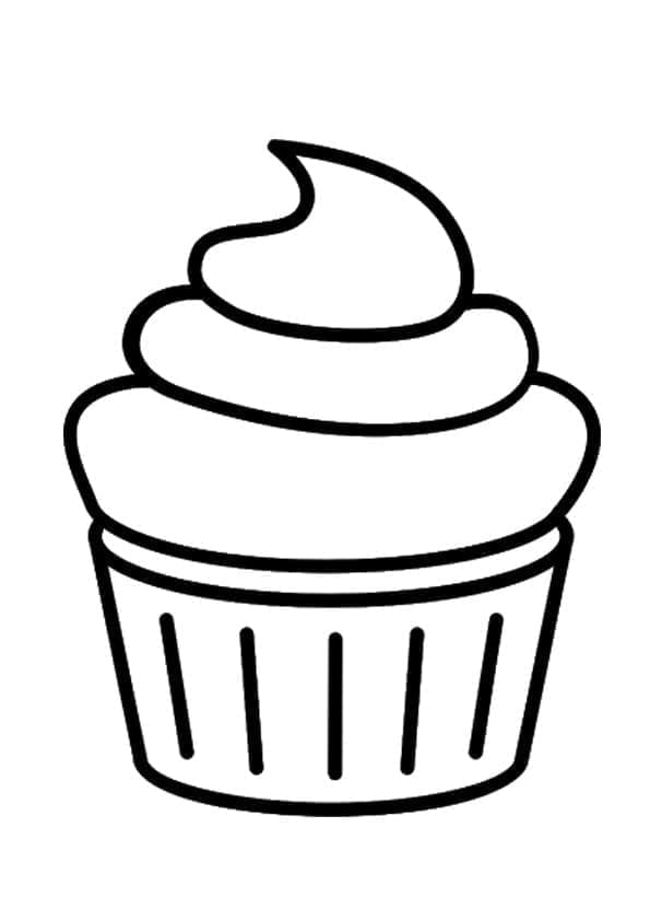 Cupcake Facile coloring page