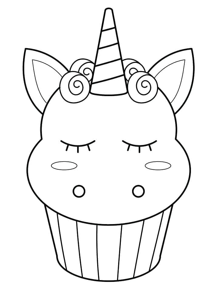 Cupcake Licorne coloring page