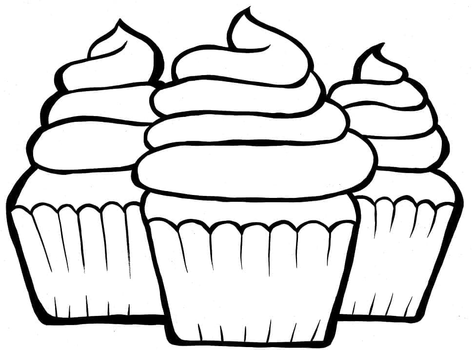 Cupcakes coloring page