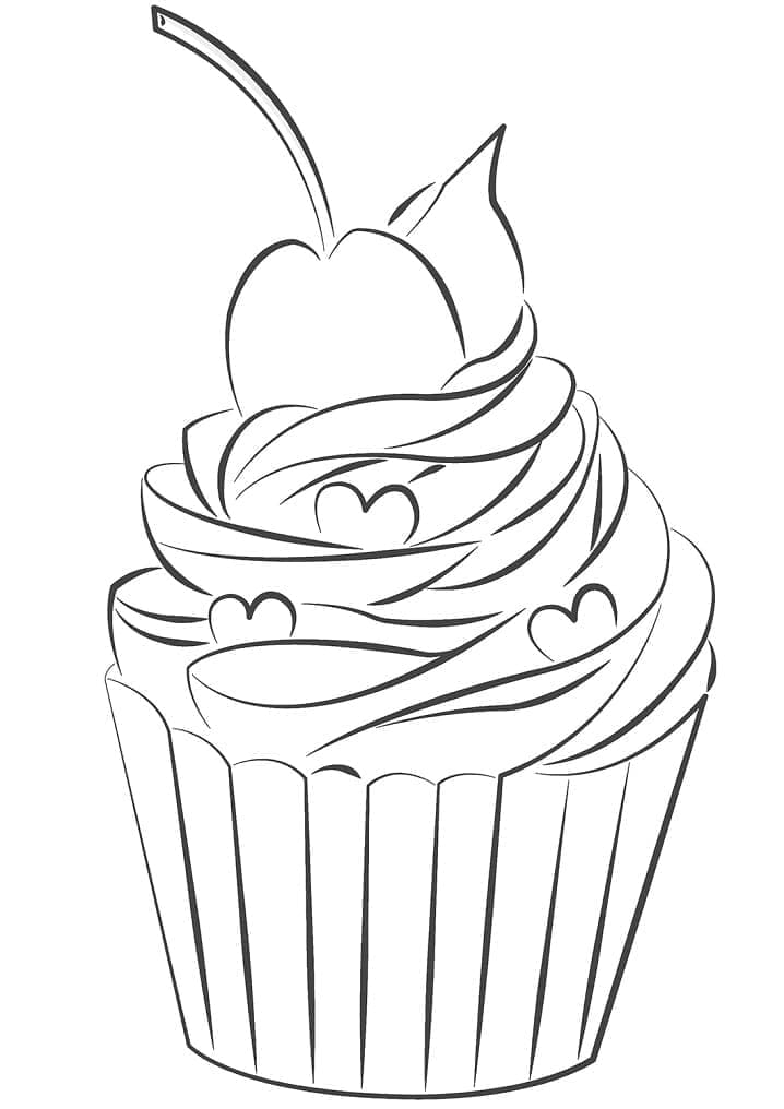 Délicieux Cupcake coloring page