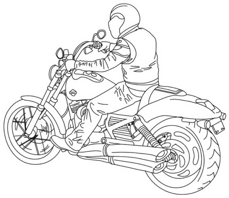 Coloriage Dessin de Moto Harley Davidson