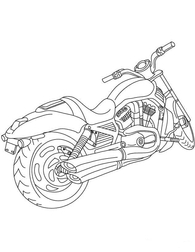 Coloriage Dessin Gratuit de Moto Harley Davidson