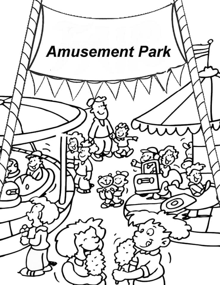 Dessin Gratuit de Parc d’attractions coloring page