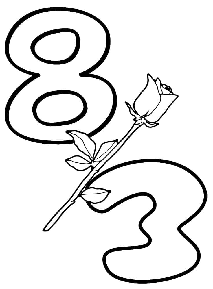 Fleur rose pour la journée de la femme coloring page