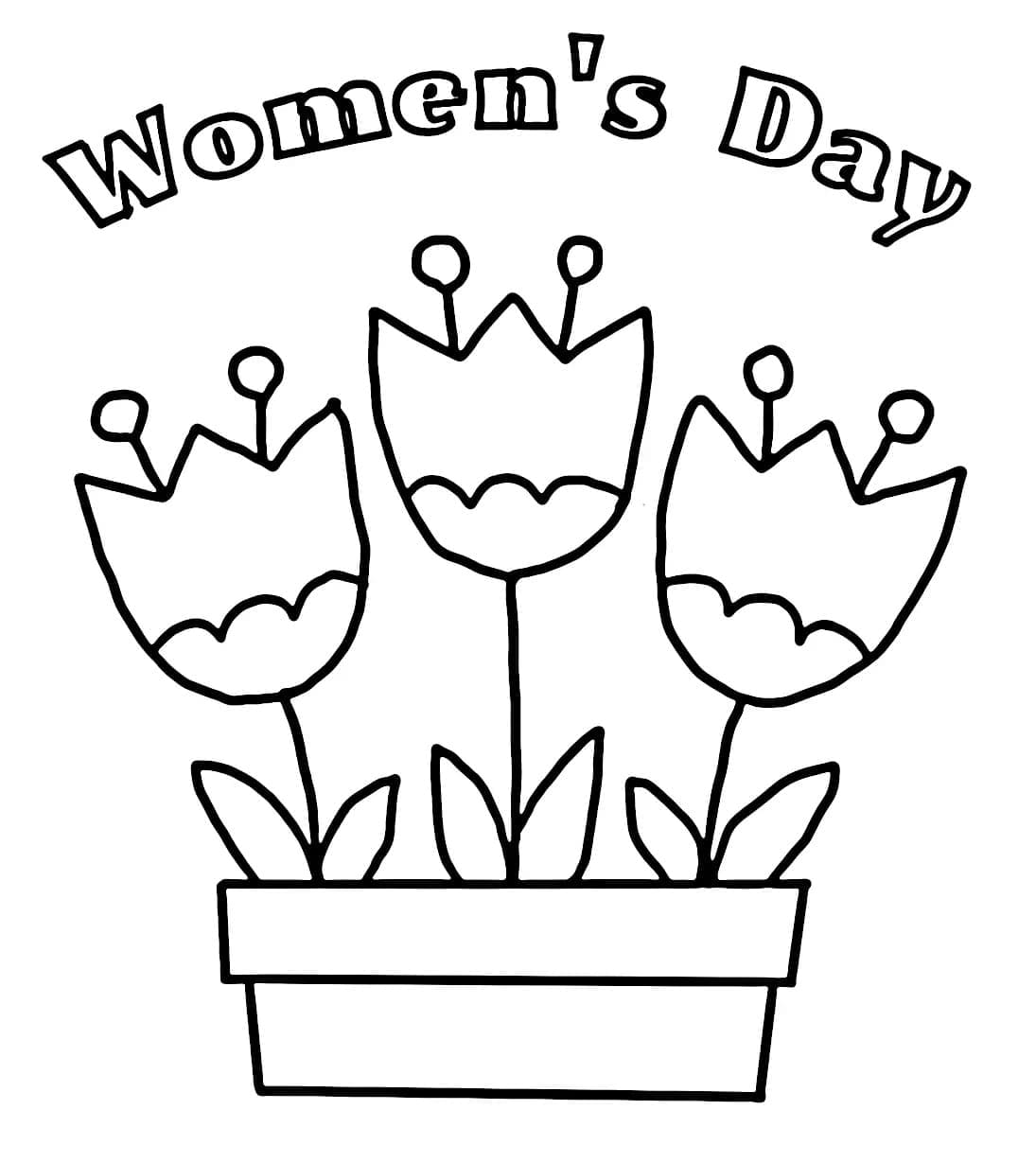 Fleurs Pour la Journée de la Femme coloring page