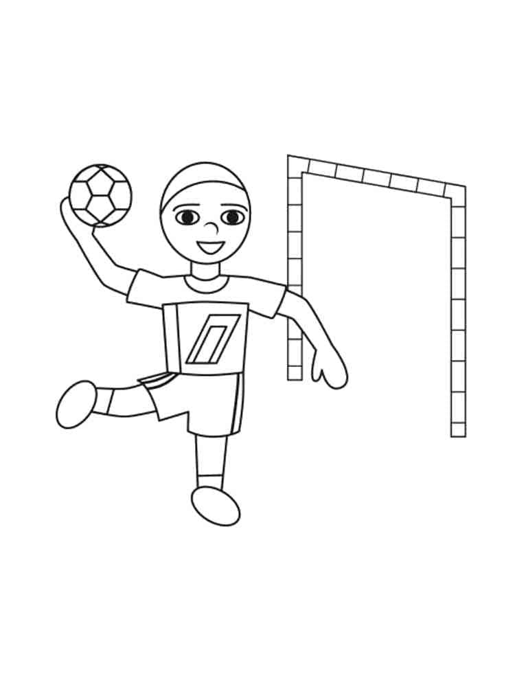 Garçon Joue au Handball coloring page