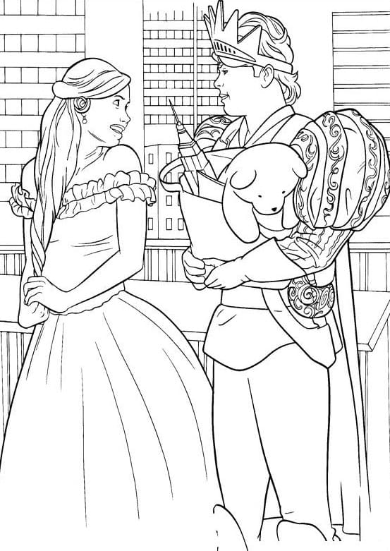 Giselle avec Prince Edouard coloring page
