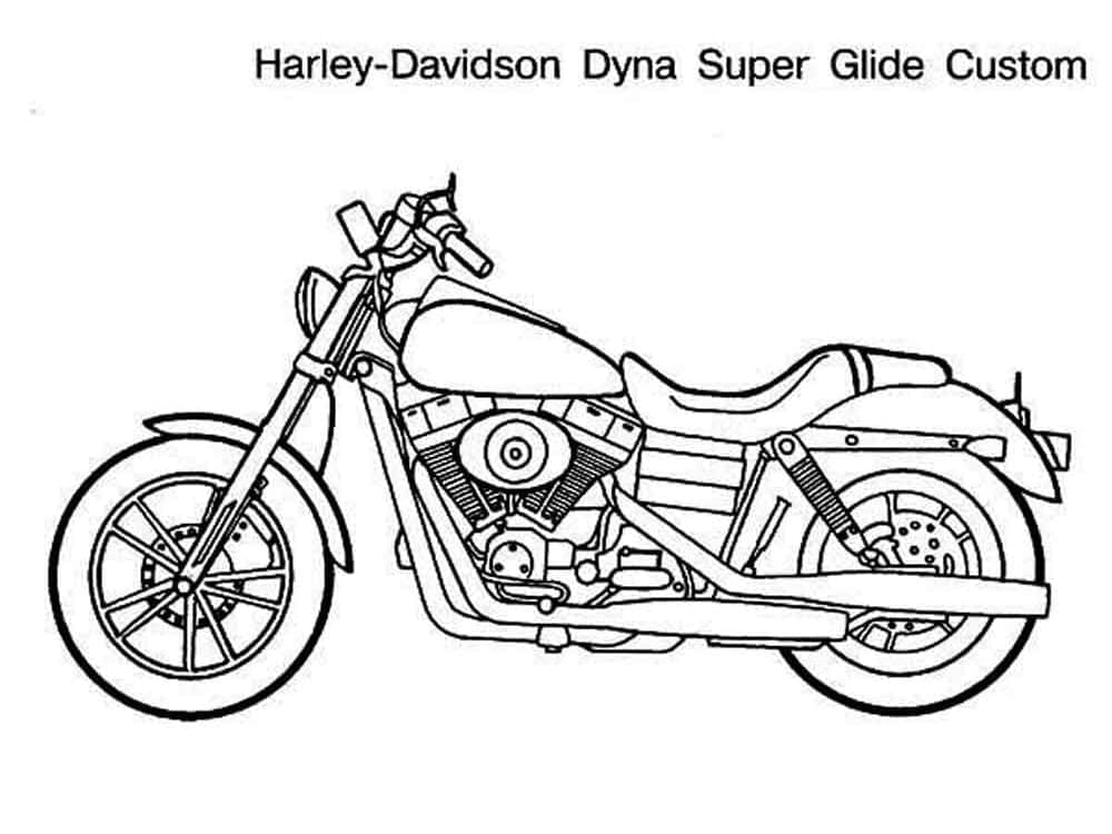 Harley Davidson dessiné en ligne coloring page