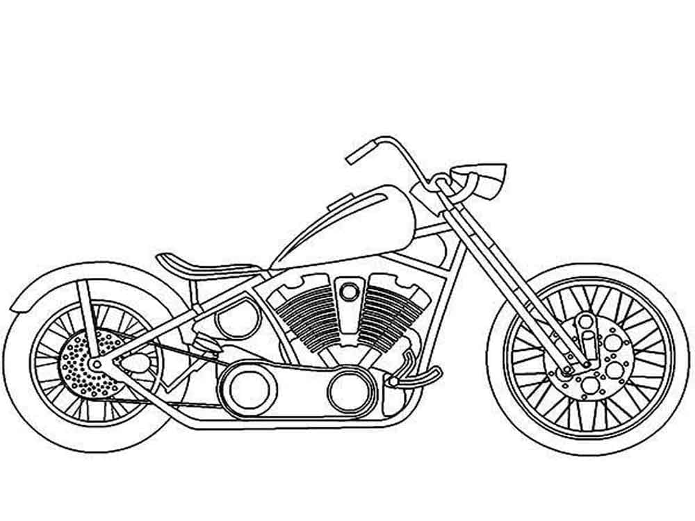 Coloriage Harley Davidson en noir et blanc