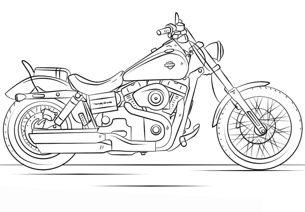 Coloriage Harley Davidson Simple