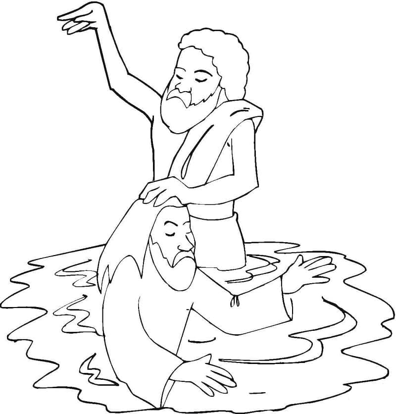 Coloriage Image de Baptême du Christ