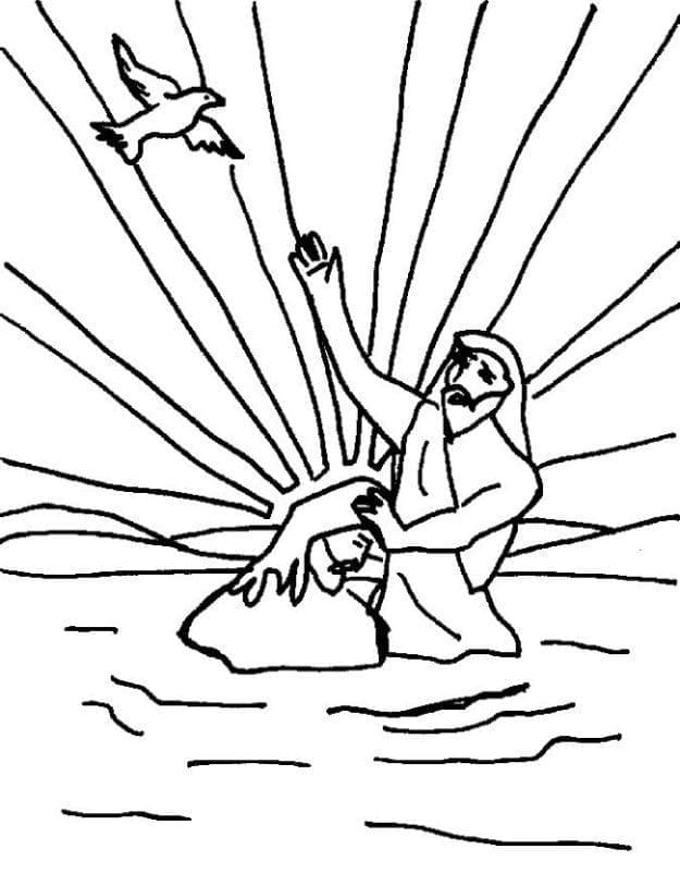 Coloriage Image du baptême de Jésus
