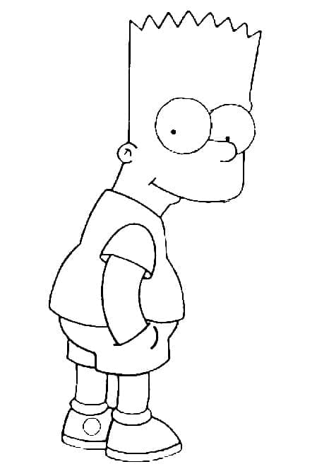 Coloriage Joyeux Bart Simpson