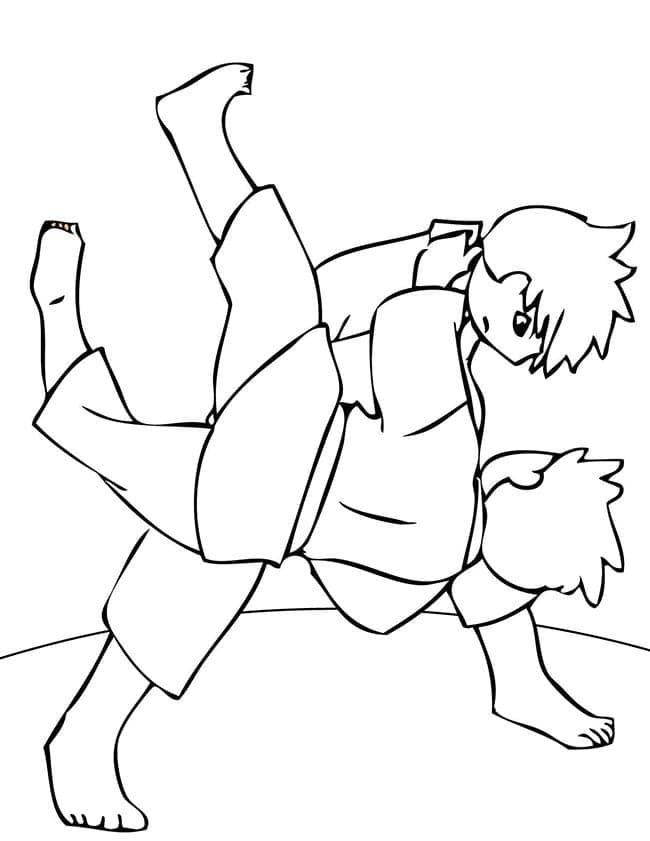 Judo Technique Ippon coloring page