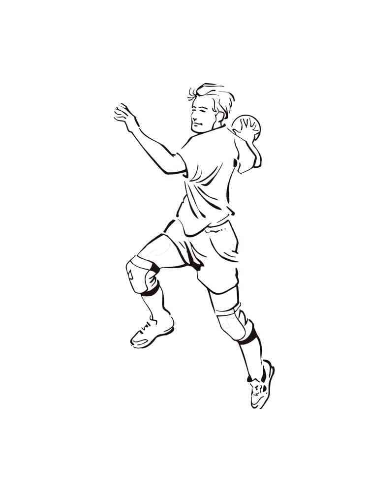 L’homme Joue au Handball coloring page