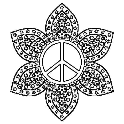Mandala de Signe de Paix coloring page