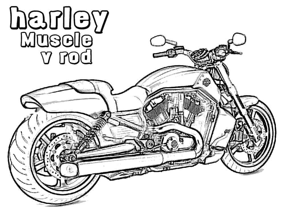Moto Harley Davidson coloring page