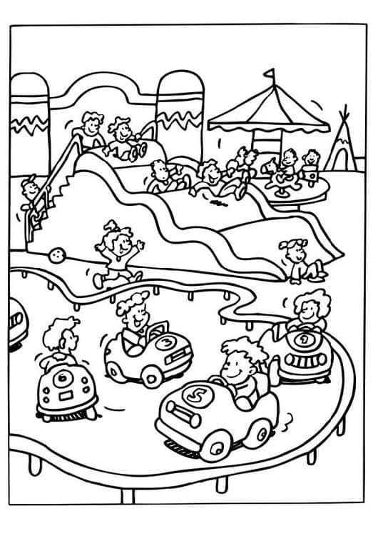 Parc d’attractions incroyable coloring page