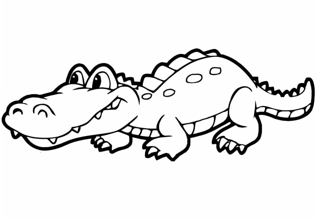 Coloriage Petit Alligator