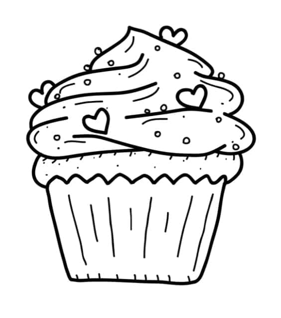 Petit gâteau d’amour coloring page