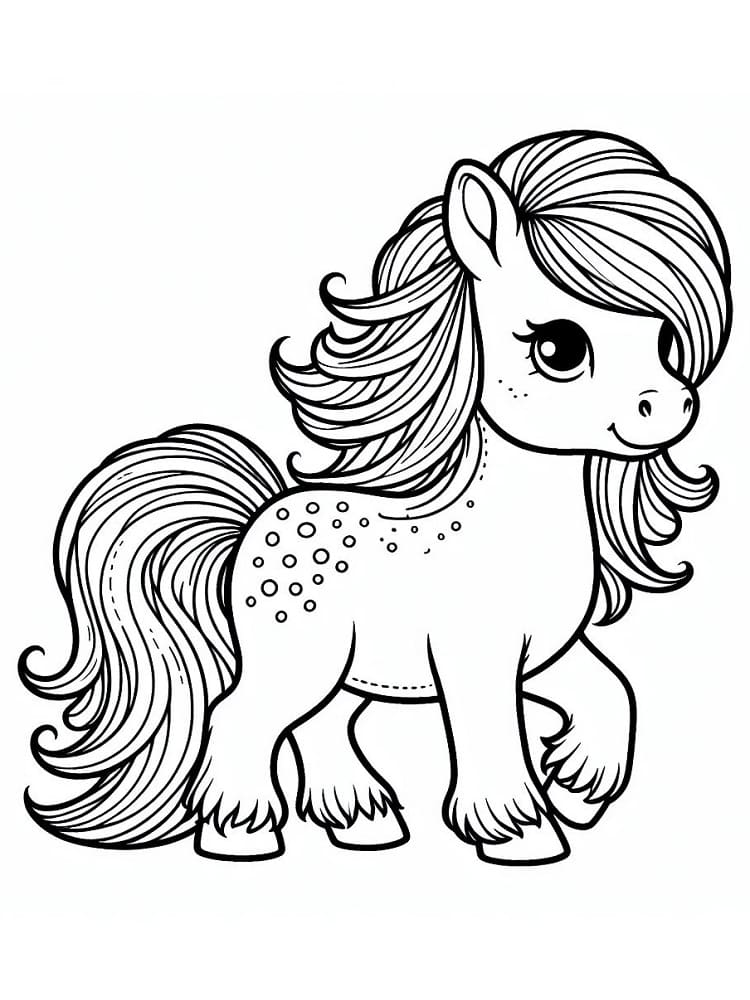 Coloriage Poney Amical