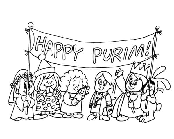 Pourim 6 coloring page