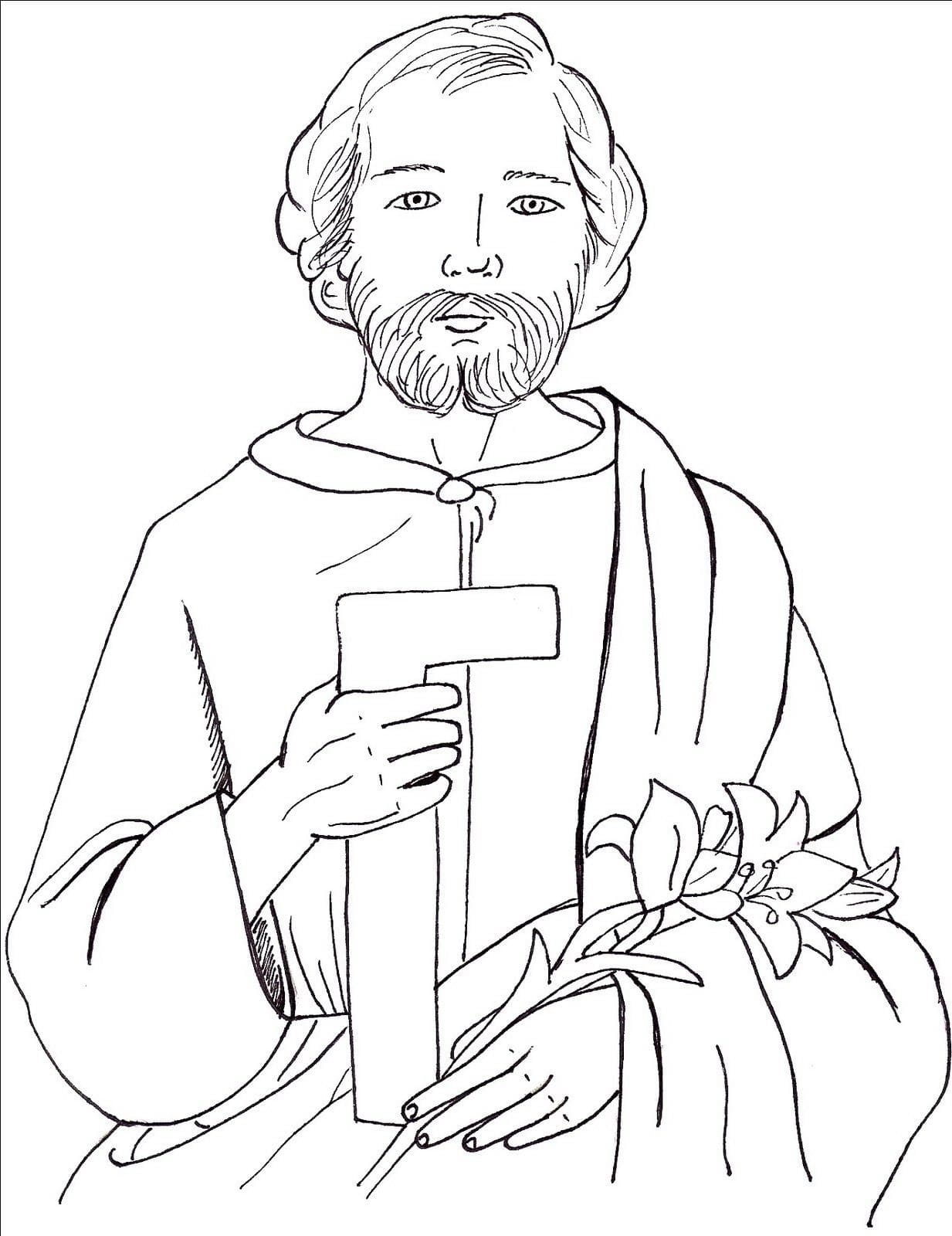 Saint Joseph 2 coloring page