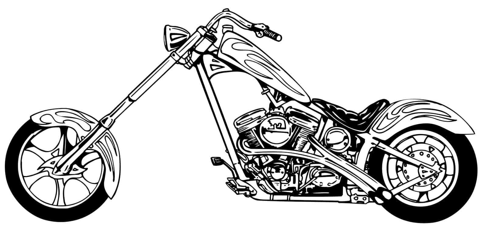 Superbe Moto Harley Davidson coloring page