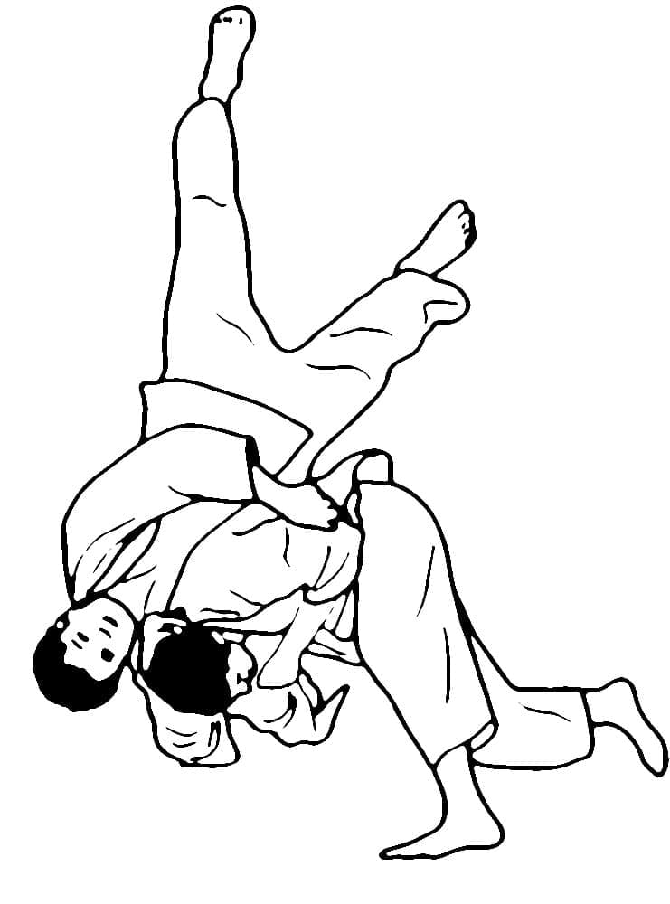 Techniques de judo coloring page
