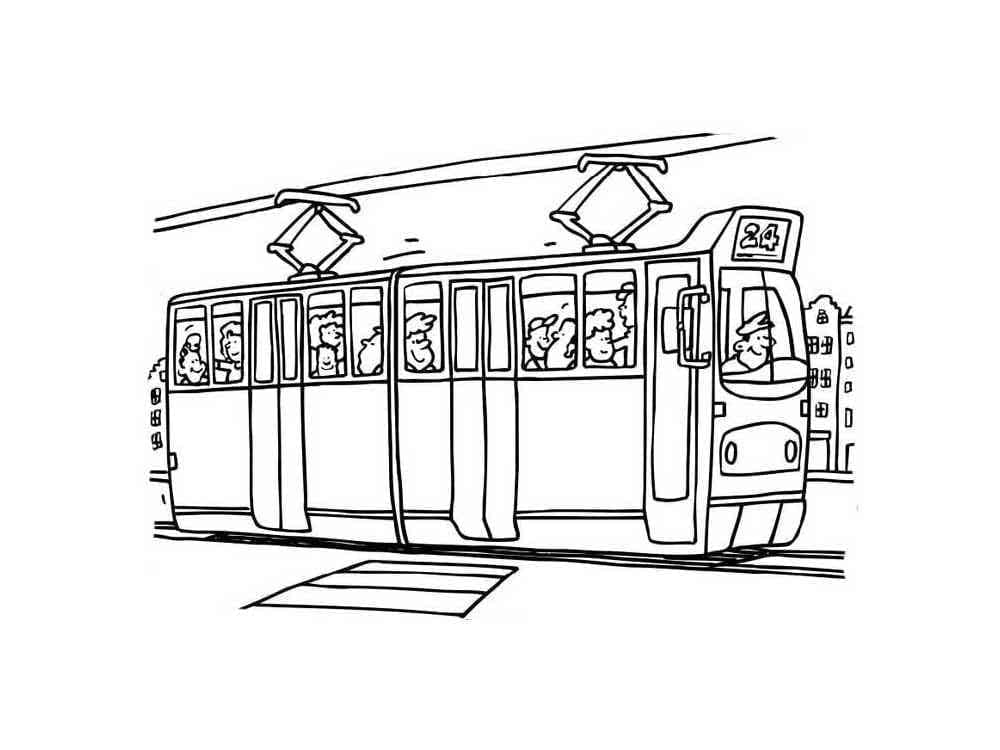 Tramway à colorier coloring page