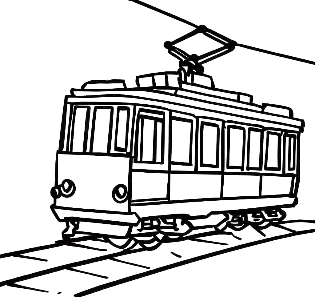 Tramway Couleur coloring page