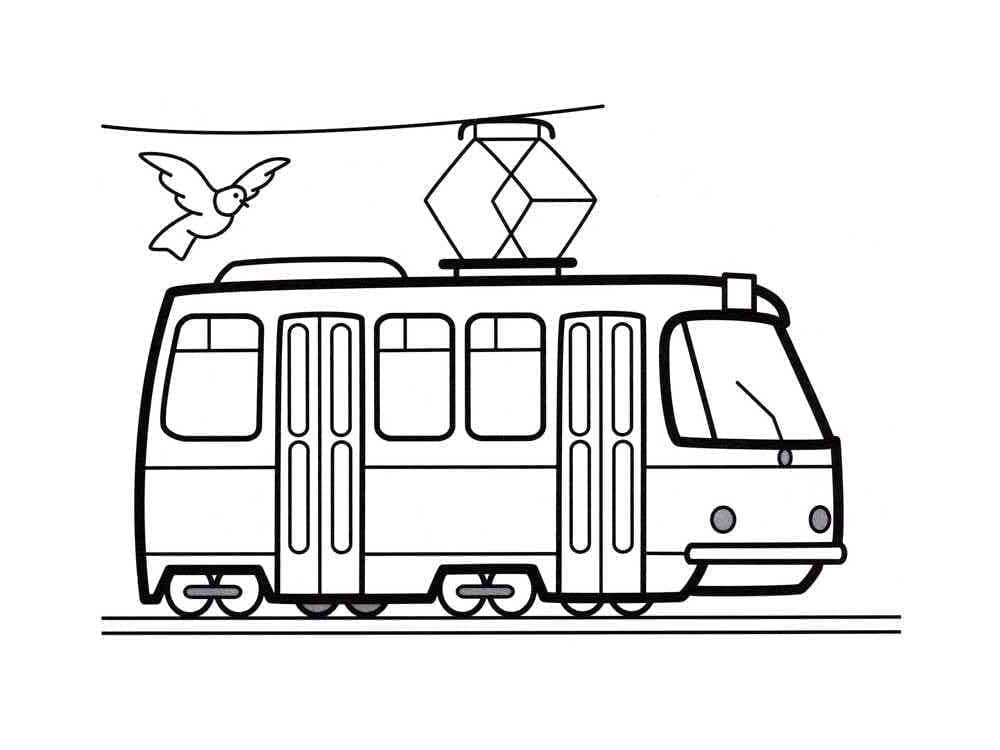 Coloriage Tramway Facile